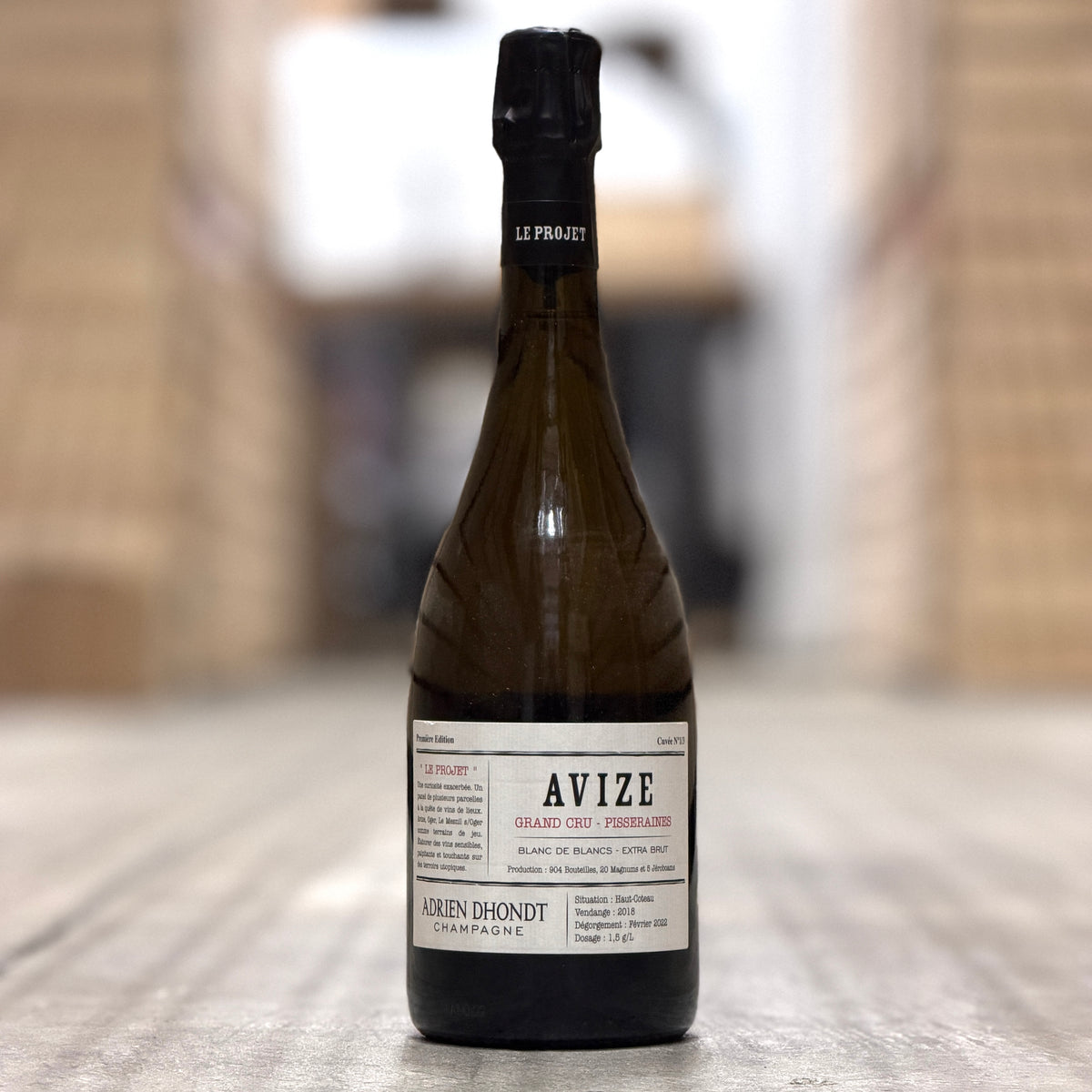 Adrien Dhondt 'Avise Les Pisseraines' Blanc de Blancs Grand Cru Extra Brut Millesime, Champagne, France 2018