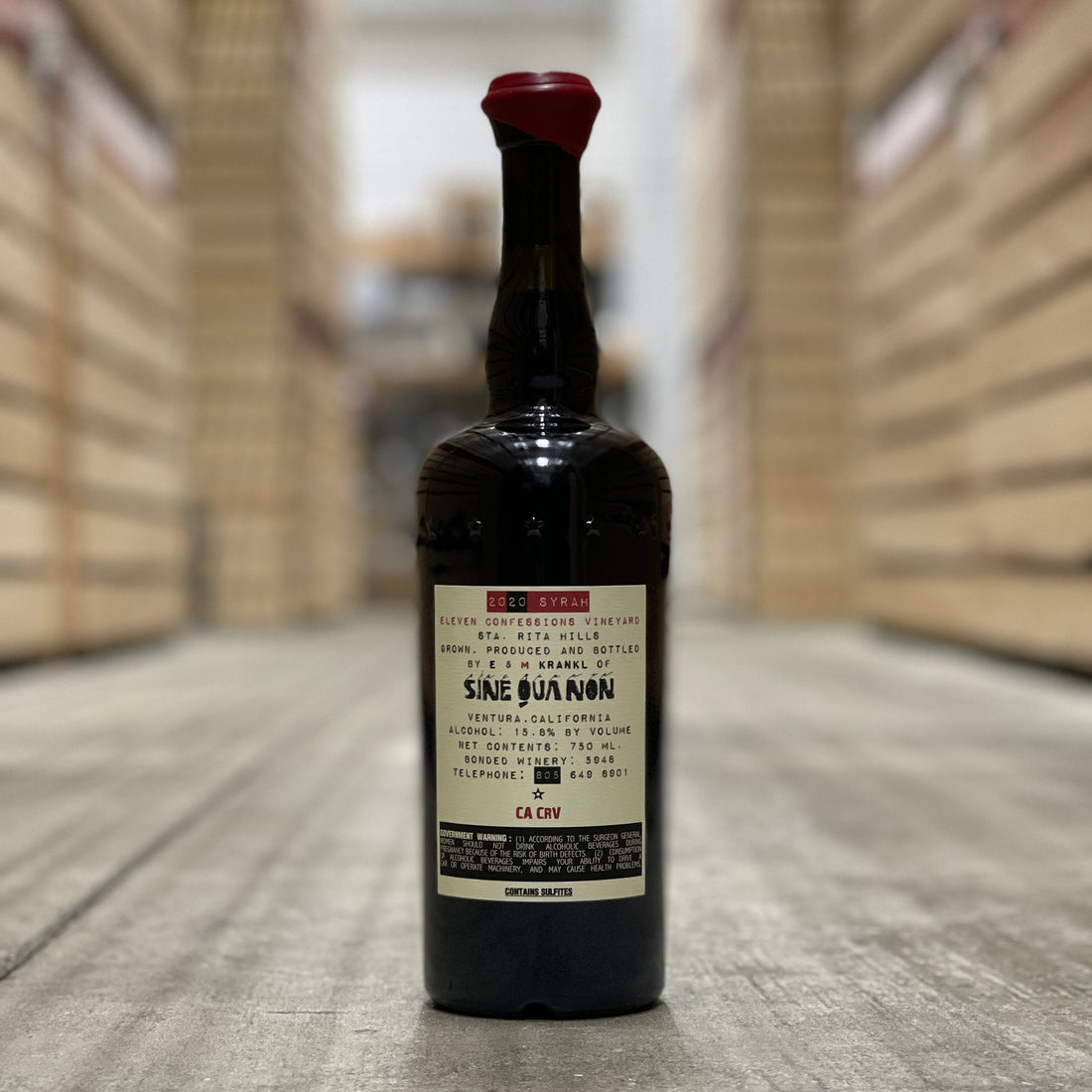 Sine Qua Non Eleven Confessions Vineyard Syrah, Sta Rita Hills, USA 2020