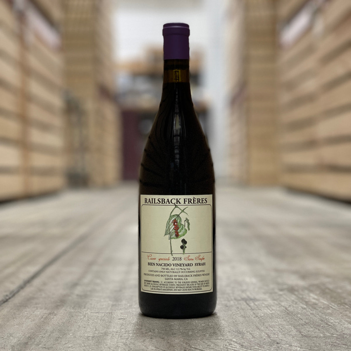 Railsback Freres Syrah 'Bien Nacido - Sans Soufre' Santa Maria Valley 2018