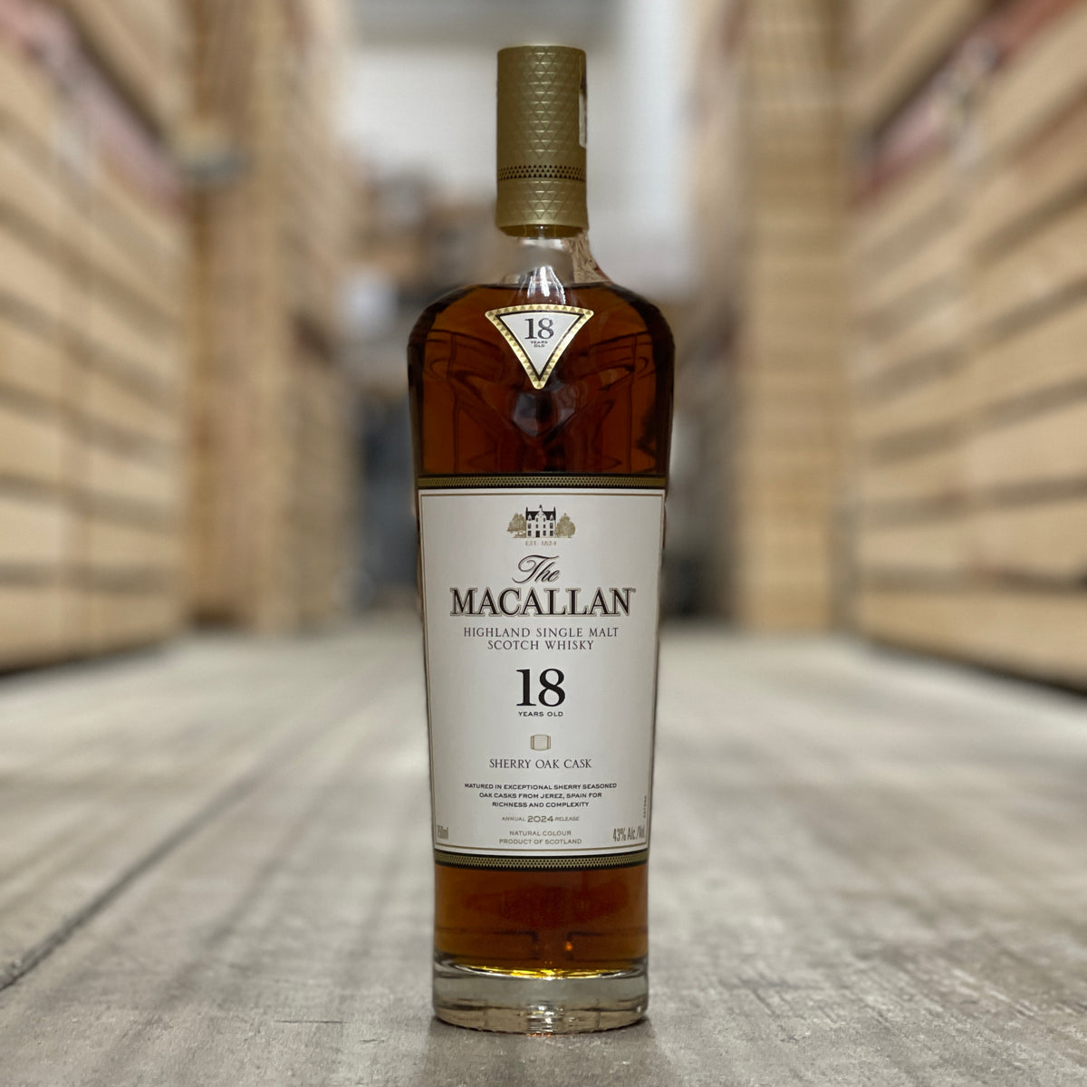 The Macallan 18 Year Old Sherry Oak Single Malt Scotch Whisky, Speyside - Highlands, Scotland